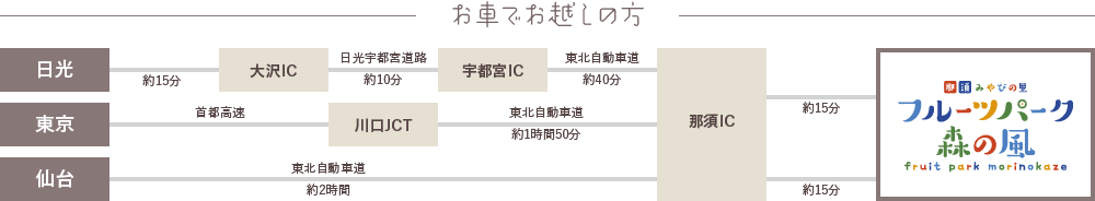 お車でお越しの方